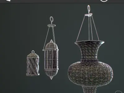 ancient Lamps low poly PBR  Low-poly 3D model