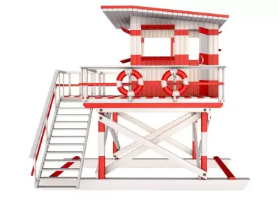 Beach Lifeguard Tower 3D model