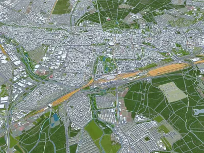 Karlsruhe City Germany Low-poly 3D model