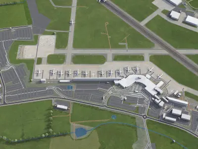 Leeds - Bradford Airport - LBA Low-poly 3D model