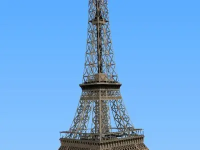 Simple low-poly Eiffel Tower Paris Low-poly 3D model