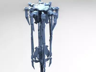 Alien Sci-fi base platforms 8 Improved Corrected 3D model
