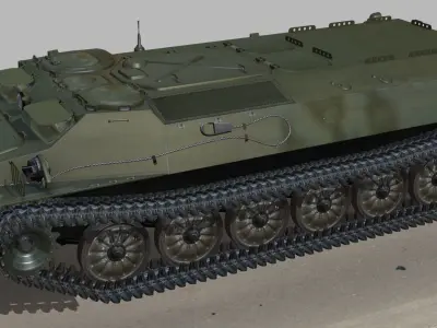 MTLB Russian multi-purpose tractor light armored Low-poly 3D model