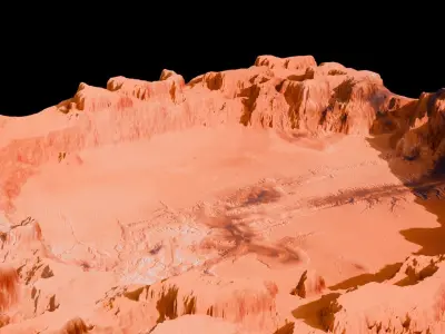 Landscape Crater 3D model  16 K 3D model