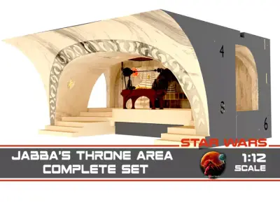 Jabbas Throne Area - complete set - 1-12 Blackseries 3D Model Pack