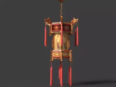 Chinese Palace Lantern Low-poly 3D model