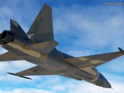  Camouflaged Military Fighter Jet without Rockets 