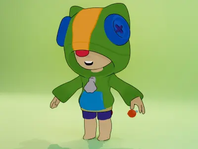 leon from brawl stars 3D model