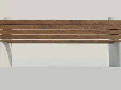 Park Bench 3 - Low poly PBR Low-poly 3D model