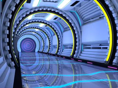 Sci Fi Corridor Starship 3D model