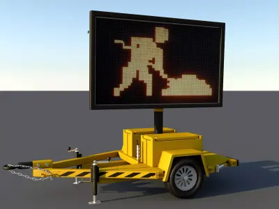 electronic traffic signal truck  Low-poly 3D model