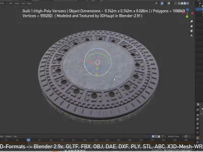 Sewer Cover 1 High-Poly Version 3D model