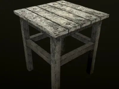 Stool trees low poly 6 texture options and high poly Low-poly 3D model