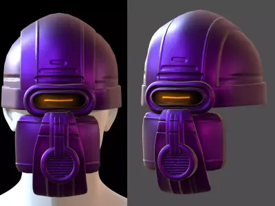 Gas mask helmet 3d model scifi Low-poly  Low-poly 3D model 152