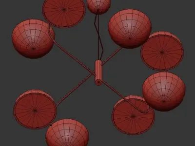 Elisabeth chrome chandelier with six lights 3D model