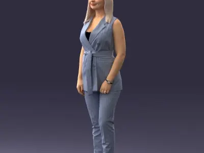 000307 Business Woman in Light Blue Suit 1112 3dp 3D print model