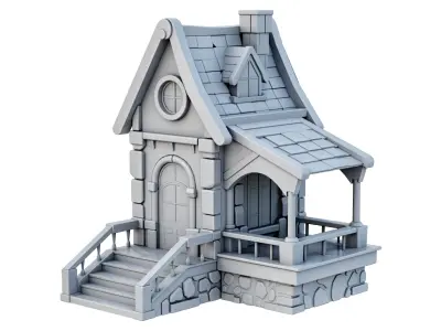 Stylized House 03 Low-poly 3D model