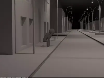 Alone in the Road 3D model