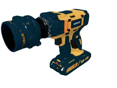 SciFi Laser Drill with Camera Low-poly 3D model