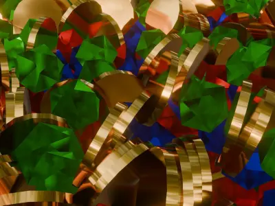 Gold Treasure Chest With Coins and Gems 3D model