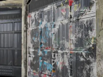 Street Door Clean And Dirty Textures Low-poly 3D model