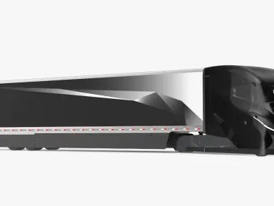  Futuristic Modern Truck Black Rigged for Maya 