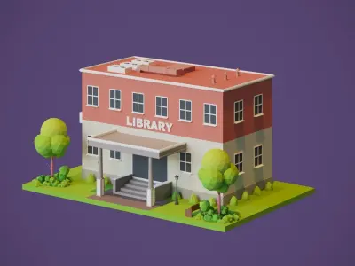 Cartoon Buildings 3D model