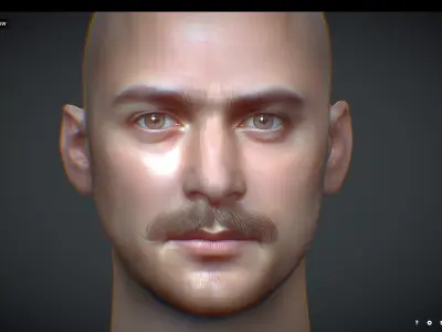 Male head Realistic Perfect Head Low-poly 3D model
