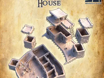 Desert Slaver House Tabletop Terrain 28 MM 3D print model