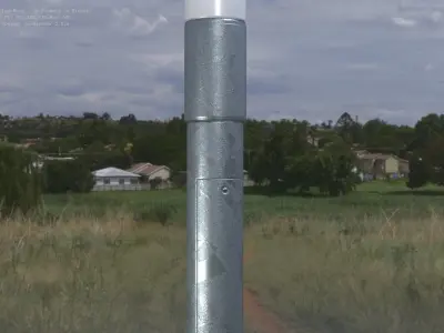 Street Light 10 - 315mm - Galvanized Low-poly 3D model