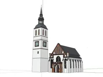 Architecture-Religion-God-Culture-Temple-0297 church with ste... 3D model