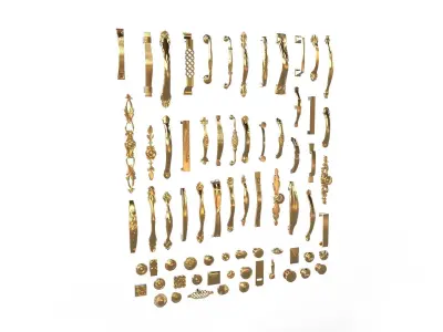 Classical Cabinet pull handle 3d model 3D model