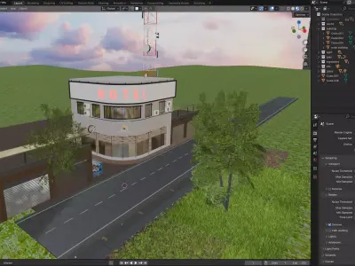 Conner Building design and landscape 3D model