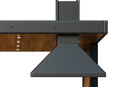 Modern gazebo with summer kitchen 1 3D model