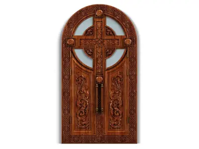 Door0021 ornate door with cross 3D model