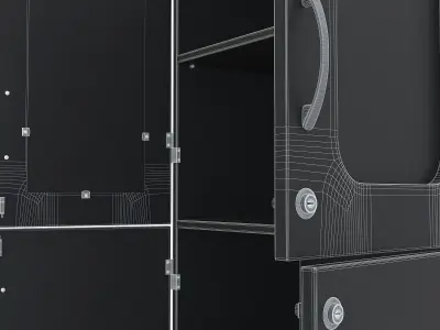 Wooden Cabinet Set 4 3D model