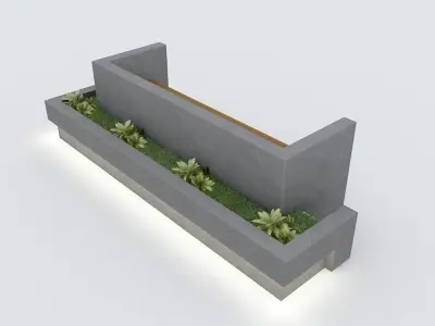 Modern Bench Street and Garden 3 3D model
