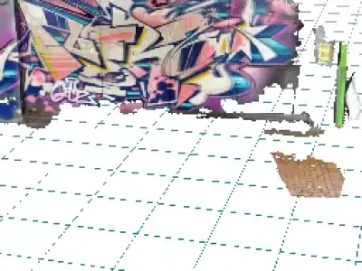 multiple grafiti wall lidar scan 3D model