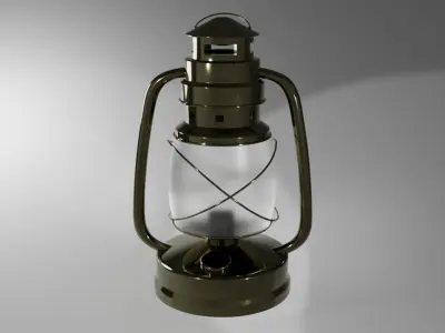 Brushed Brass Gas Lantarn 3D model