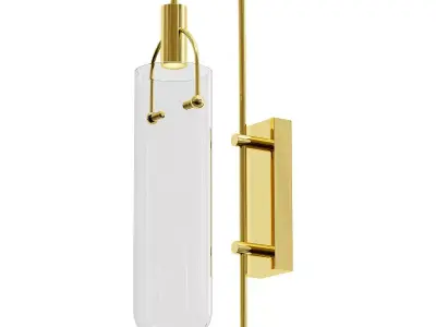tread brass wall sconce with clear glass 3D model