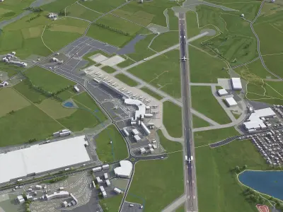 Leeds - Bradford Airport - LBA Low-poly 3D model