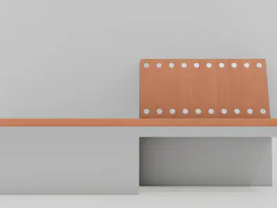 Outdoor Wooden Bench 15 Low-poly 3D model
