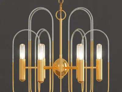 Glass Loop Chandelier 3D model