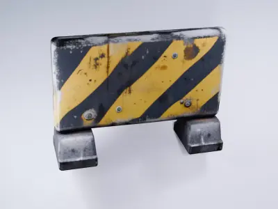 Concrete Barrier - Low Poly Urban Prop 3D model