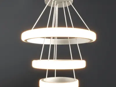 Modern Dinning Room LED Round Pendant Lighting 3D model