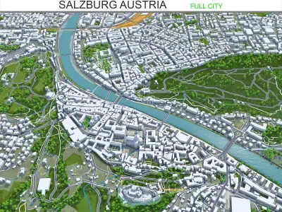 Salzburg Austria Low-poly 3D model