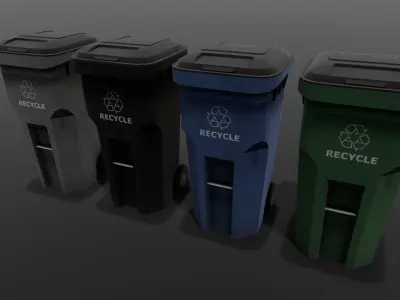 Dust Bin 3D Model  Low-poly 3D model