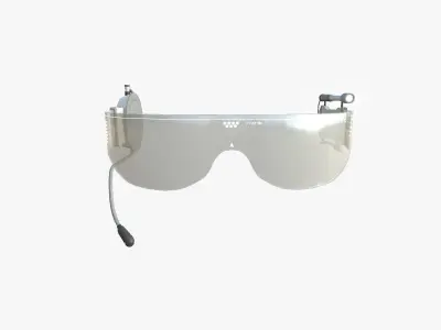 SciFi Glasses D05 Full White - Character Design Fashion Low-poly 3D model