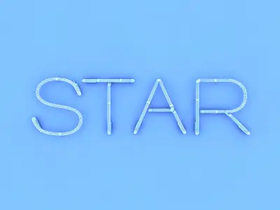 Star Neon Sign Low-poly 3D model