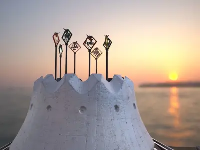 Circus venice city hall at sunset Low-poly 3D model